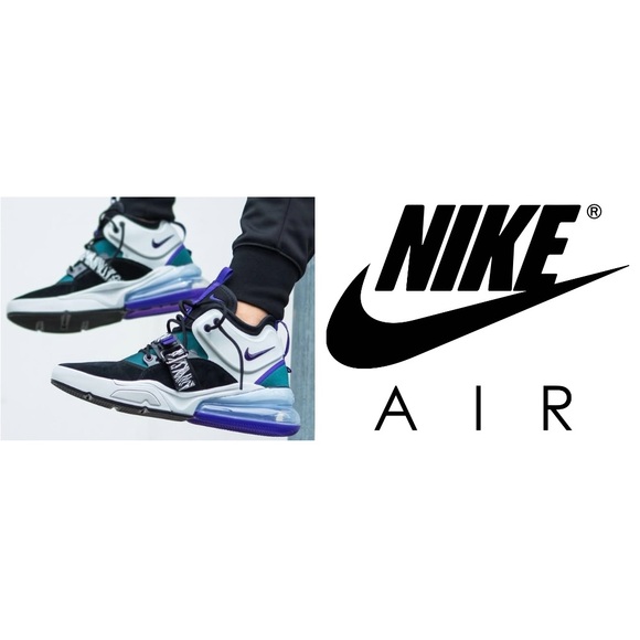 Nike Air women’s sz 13 Air Force 270 Carnivore Sneakers Black Gray Teal Purple